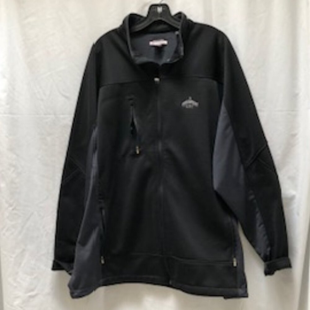 Antigua Men's XXL 2X Weatherproof Golf Jacket Black Full Zip 3 Zip Pockets